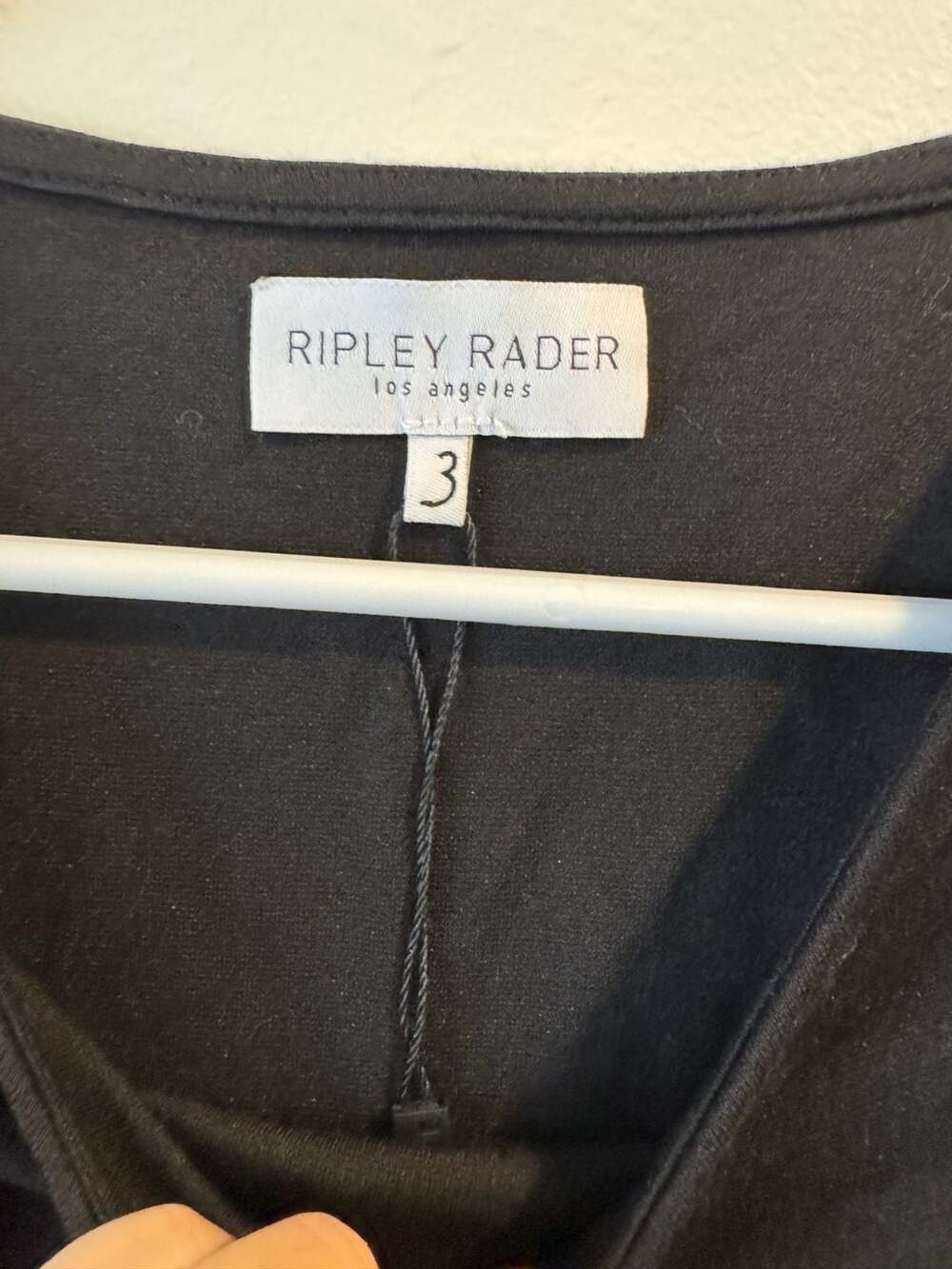 Ripley Rader Ponte Short Sleeve Top Size 3 Black Knit Crop Blouse - Picture 4 of 7